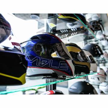 Cască Moto Flip-Up JET RUMBLE Lithium · Albastru / Roșu / Negru  - 5