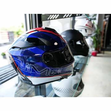 Cască Moto Flip-Up JET RUMBLE Lithium · Albastru / Roșu / Negru  - 4