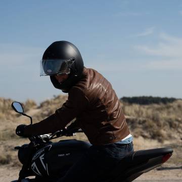 Geacă Moto din Piele RICHA DAYTONA 2 Mărimi Extra · Maro  - 6