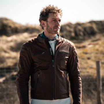 Geacă Moto din Piele RICHA DAYTONA 2 Mărimi Extra · Maro  - 2