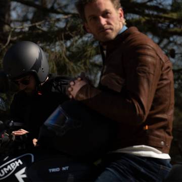 Geacă Moto din Piele RICHA DAYTONA 2 Mărimi Extra · Maro închis  - 9