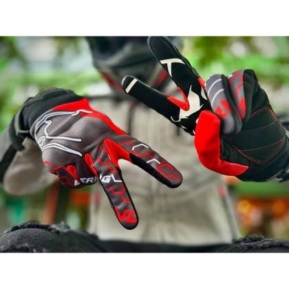 Mănuși Moto din Textil BERING WALSHE · Negru / Roșu  - 2