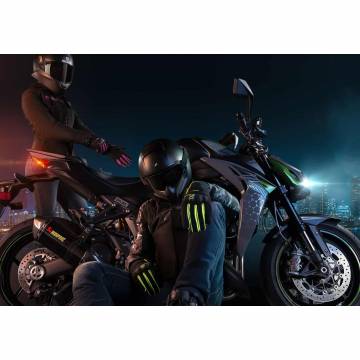 Mănuși Moto din Textil BERING YORK · Negru / Verde-fluo  - 2