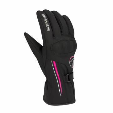 Mănuși Moto Damă de Iarnă din Textil BERING LADY KEVINA · Negru / Roz  - 0