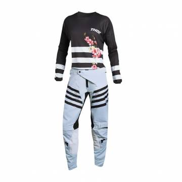 Tricou Enduro - Cross Damă THOR PULSE SAKURA · Negru / Alb  - 2