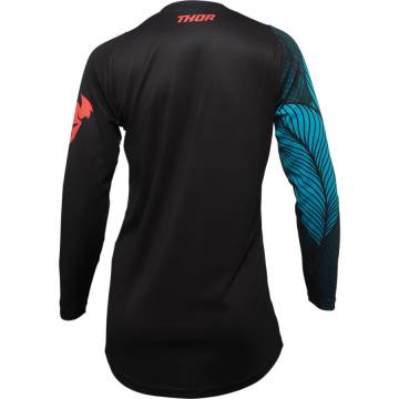 Tricou Enduro - Cross Damă THOR SECTOR URTH · Negru / Albastru  - 1