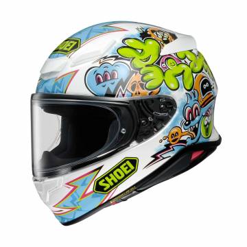 Cască Moto Integrală SHOEI NXR2 Mural TC-10 · Alb / Albastru / Verde  - 0