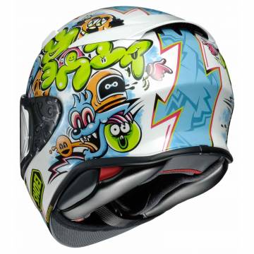 Cască Moto Integrală SHOEI NXR2 Mural TC-10 · Alb / Albastru / Verde  - 3