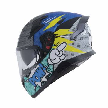 Cască Moto Integrală JET VOLT Comix · Alb / Albastru / Roșu  - 2