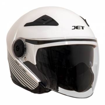 Cască Moto Open Face JET SONIC 2.0 Streetwhite · Alb / Negru  - 0