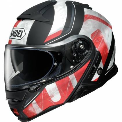 Cască Moto Flip-Up SHOEI NEOTEC-II JAUNT TC-1 · Negru / Alb / Roșu  - 0
