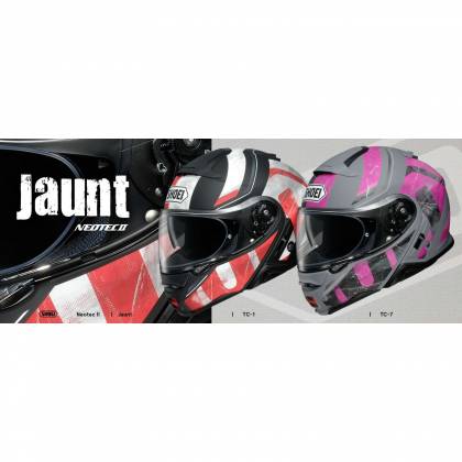 Cască Moto Flip-Up SHOEI NEOTEC-II JAUNT TC-1 · Negru / Alb / Roșu  - 8