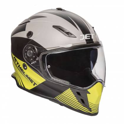 Cască Moto Integrală JET XT VIPER · Negru / Gri / Galben-Fluo  - 3