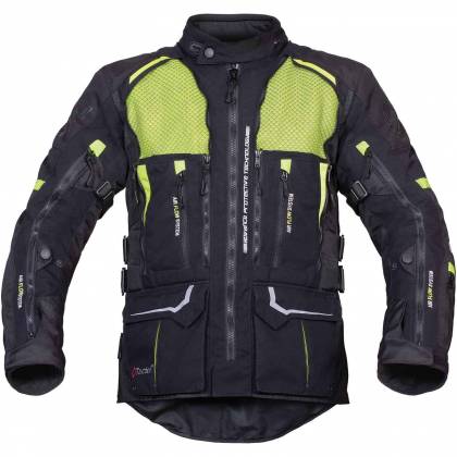 Geacă Moto din Textil SIXGEAR PARAGON · Negru / Verde-Fluo  - 5