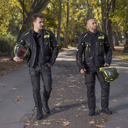 Geacă Moto din Textil SIXGEAR PARAGON · Negru / Verde-Fluo  - 6