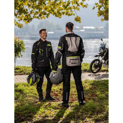 Geacă Moto din Textil SIXGEAR SUPERTECH · Gri / Negru / Verde-Fluo  - 3