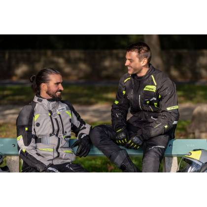 Geacă Moto din Textil SIXGEAR SUPERTECH · Gri / Negru / Verde-Fluo  - 4