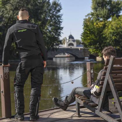 Geacă Moto din Textil SIXGEAR SUPERTECH · Gri / Negru / Verde-Fluo  - 10