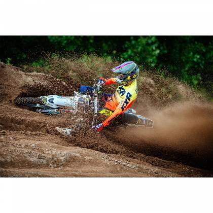 Pantaloni Enduro FXR RACING CLUTCH MX · Albastru / Portocaliu / Galben-Fluo  - 2