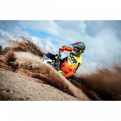 Pantaloni Enduro FXR RACING CLUTCH MX · Albastru / Portocaliu / Galben-Fluo  - 3