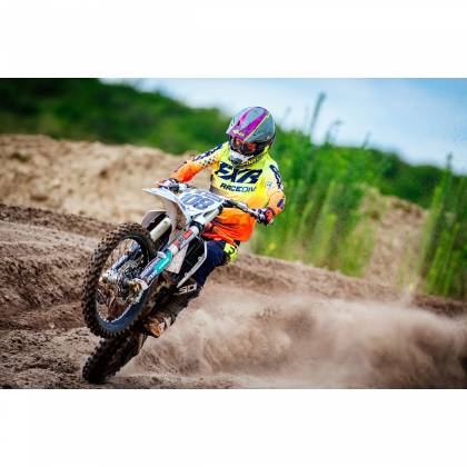 Pantaloni Enduro FXR RACING CLUTCH MX · Albastru / Portocaliu / Galben-Fluo  - 5