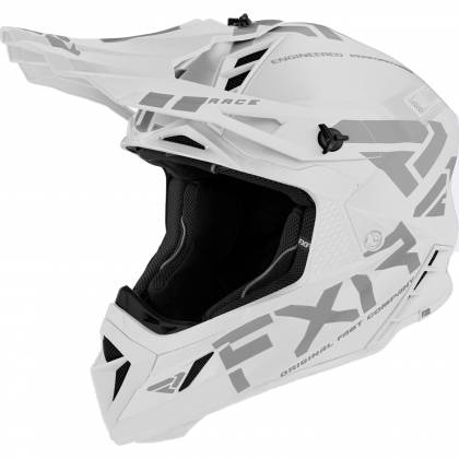 Cască Enduro - Cross - Snowmobil FXR RACING HELIUM PRIME 2022 · Alb / Gri  - 0