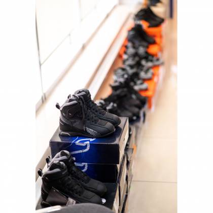 Ghete Moto din Piele & Textil BERING TIGER · Negru / Gri  - 1