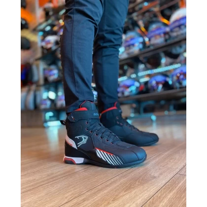 Ghete Moto Damă din Piele & Textil BERING LADY TIGER · Negru / Gri  - 4