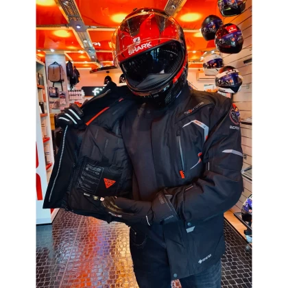 Geacă Moto din Textil GoreTex BERING HURRICANE GTX · Negru  - 3