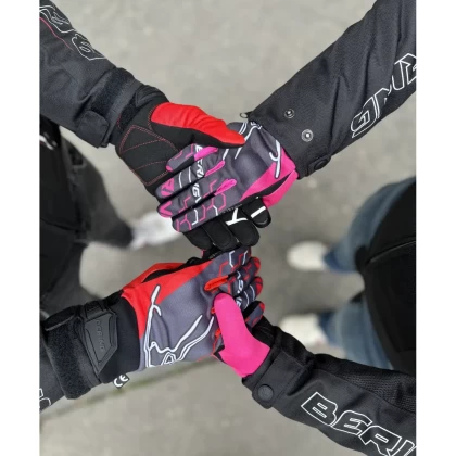 Mănuși Moto Damă din Textil BERING LADY WALSHE · Negru / Alb  - 3