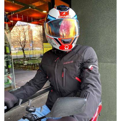 Geacă Moto din Textil BERING COBALT · Negru / Roșu  - 2