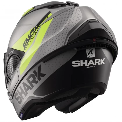 Cască Moto Modulară SHARK EVO GT ENCKE · Gri Mat / Galben / Negru  - 15
