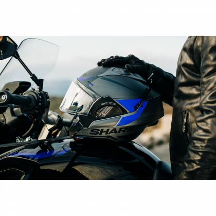 Cască Moto Modulară SHARK EVO GT ENCKE · Gri Mat / Galben / Negru  - 1