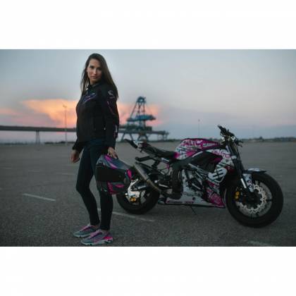 Cască Moto Integrală SHARK SKWAL 2 HALLDER MAT cu Lumini LED · Negru Mat / Gri / Roz  - 2