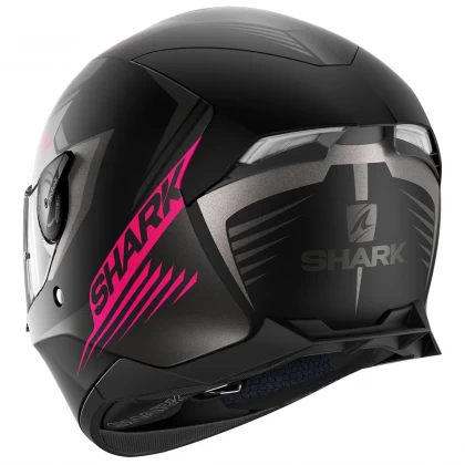 Cască Moto Integrală SHARK SKWAL 2 HALLDER MAT cu Lumini LED · Negru Mat / Gri / Roz  - 8