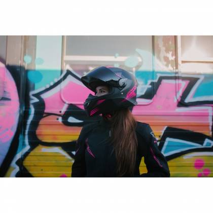 Cască Moto Integrală SHARK SKWAL 2 HALLDER MAT cu Lumini LED · Negru Mat / Gri / Roz  - 1