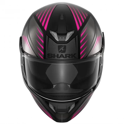 Cască Moto Integrală SHARK SKWAL 2 HALLDER MAT cu Lumini LED · Negru Mat / Gri / Roz  - 7