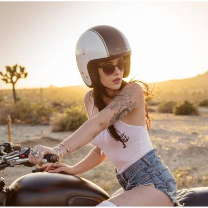 Cască Moto Open-Face SHOEI J.O CARBURETTOR TC-6 · Alb / Negru / Auriu  - 1