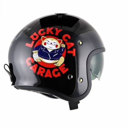 Cască Moto Open-Face SHOEI J.O LUCKY CAT GARAGE TC-5 · Negru / Roșu / Gri  - 2