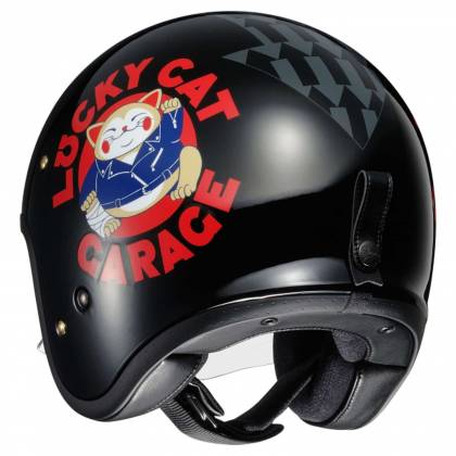 Cască Moto Open-Face SHOEI J.O LUCKY CAT GARAGE TC-5 · Negru / Roșu / Gri  - 5