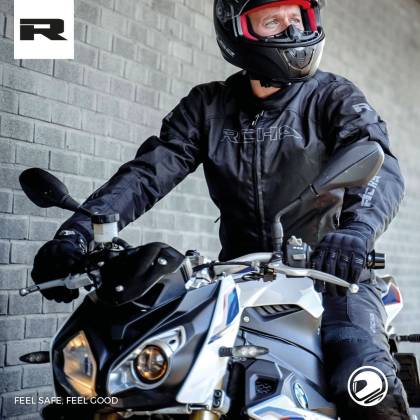 Geacă Moto din Textil RICHA BUSTER WP · Negru / Galben-Fluo  - 1