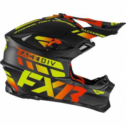 Cască Enduro - Cross - Snowmobil FXR RACING BLADE RACE DIV · Negru Mat / Portocaliu / Galben-Fluo  - 2