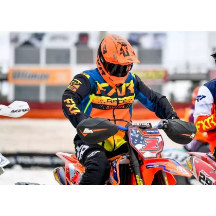 Cască Enduro - Cross - Snowmobil FXR RACING BLADE RACE DIV · Negru Mat / Portocaliu / Galben-Fluo  - 5