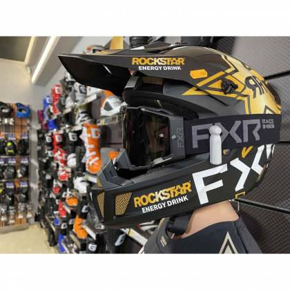 Cască Enduro - Cross - Snowmobil FXR RACING CLUTCH ROCKSTAR · Negru / Auriu / Alb  - 1