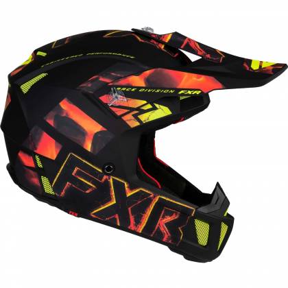 Cască Enduro - Cross - Snowmobil FXR RACING CLUTCH EVO LE · Negru / Roșu / Galben-Fluo  - 2