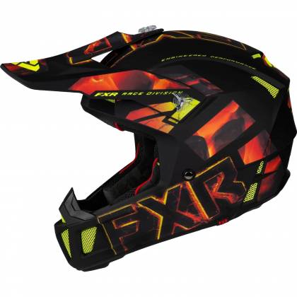 Cască Enduro - Cross - Snowmobil FXR RACING CLUTCH EVO LE · Negru / Roșu / Galben-Fluo  - 3