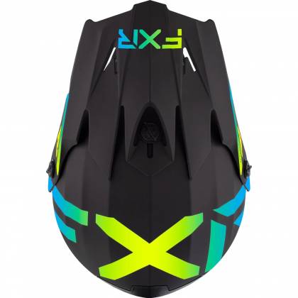 Cască Enduro - Cross Copii FXR RACING LEGION · Negru Mat / Albastru / Galben-Fluo  - 1