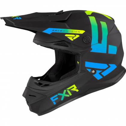 Cască Enduro - Cross Copii FXR RACING LEGION · Negru Mat / Albastru / Galben-Fluo  - 3