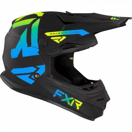 Cască Enduro - Cross Copii FXR RACING LEGION · Negru Mat / Albastru / Galben-Fluo  - 2