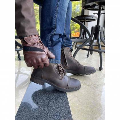 Ghete Moto Chopper din Piele Naturală SEGURA EDMOND · Maro  - 1